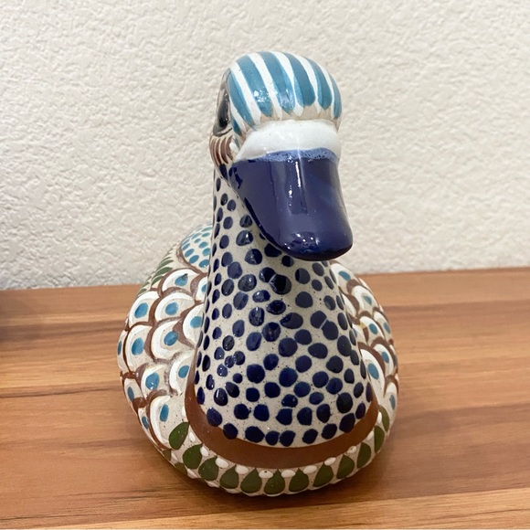 TONALA Mexican Folk Art Pottery Large Duck Sculpture Figurine Decor - Picture 5 of 14